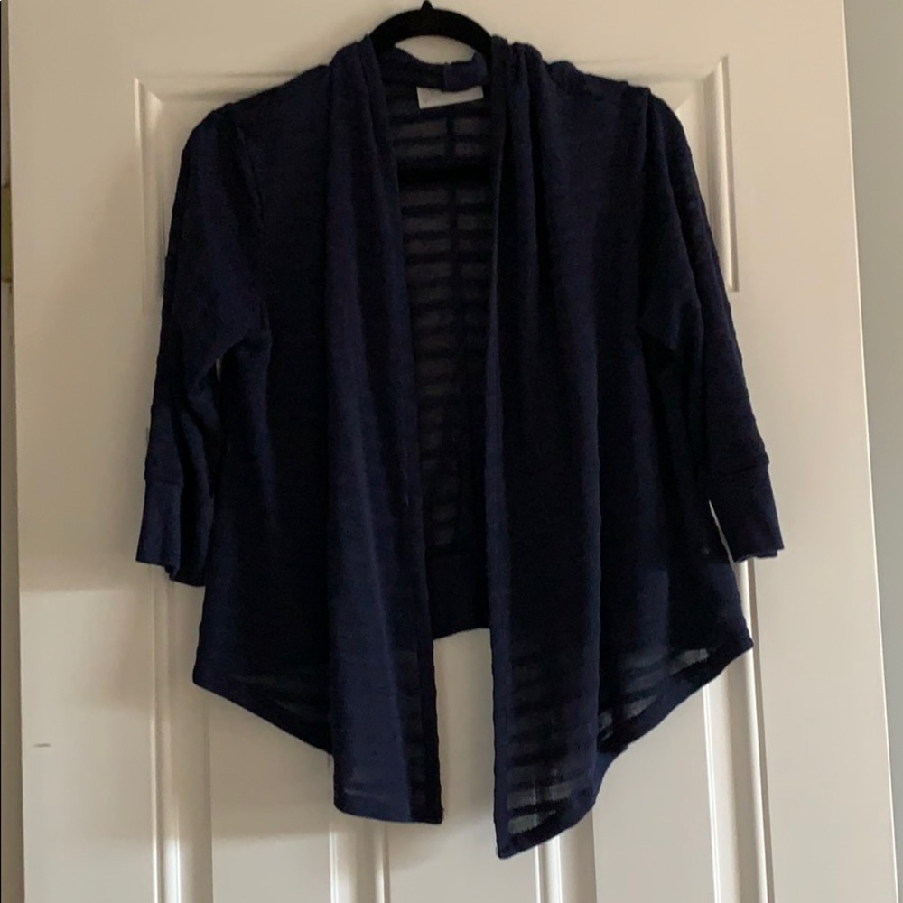 New York & Company Navy Cardigan Size Large
